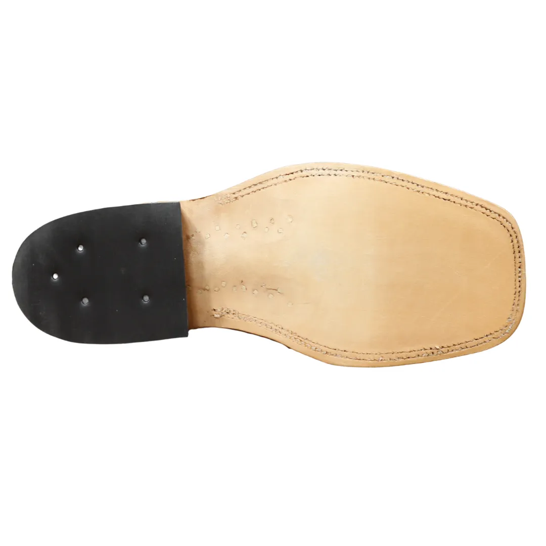 Anderson Bean Rum Brown Glazed Full Quill Ostrich with Regal Blue Top
