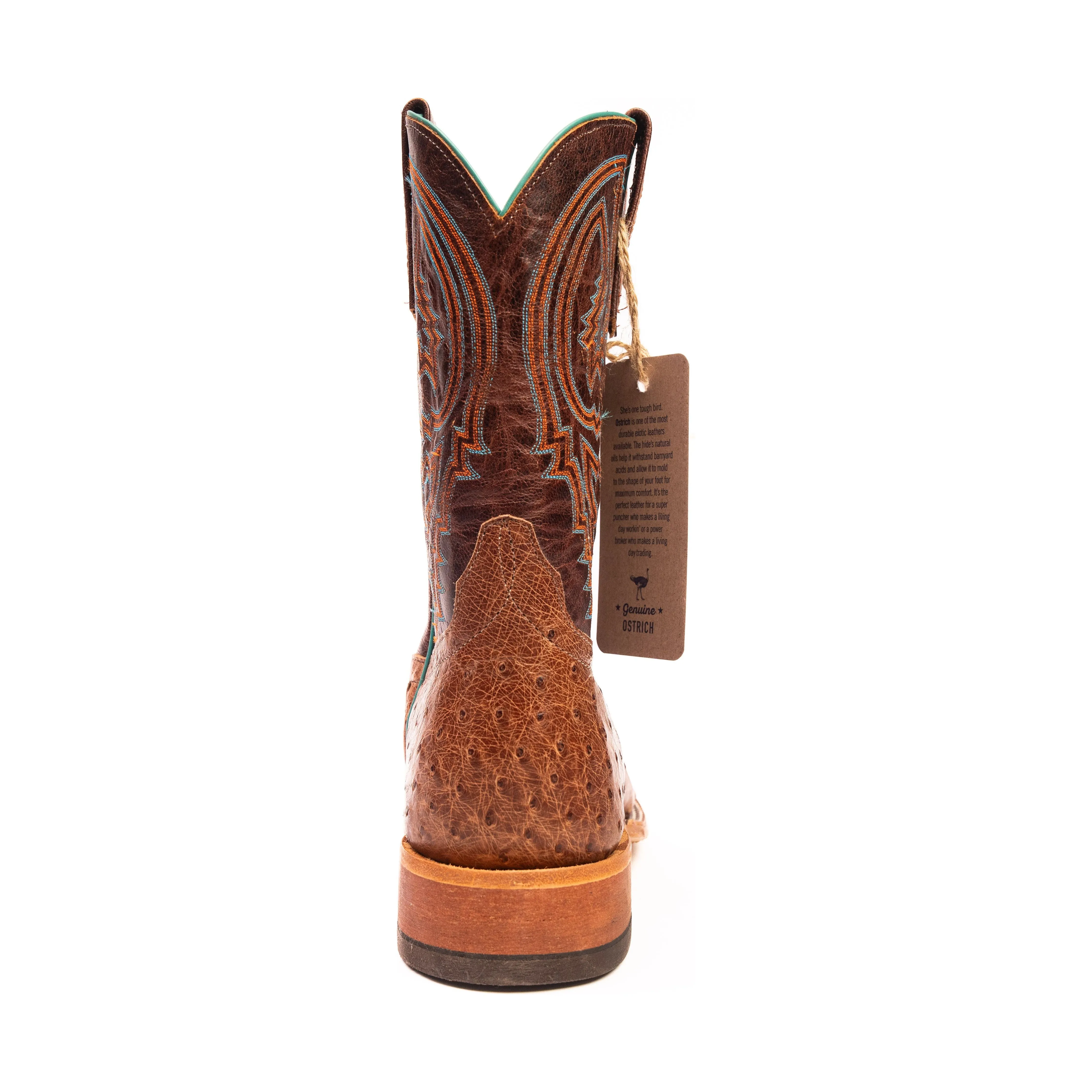 Anderson Bean Rum Brown Ostrich with Brass Explosion Top