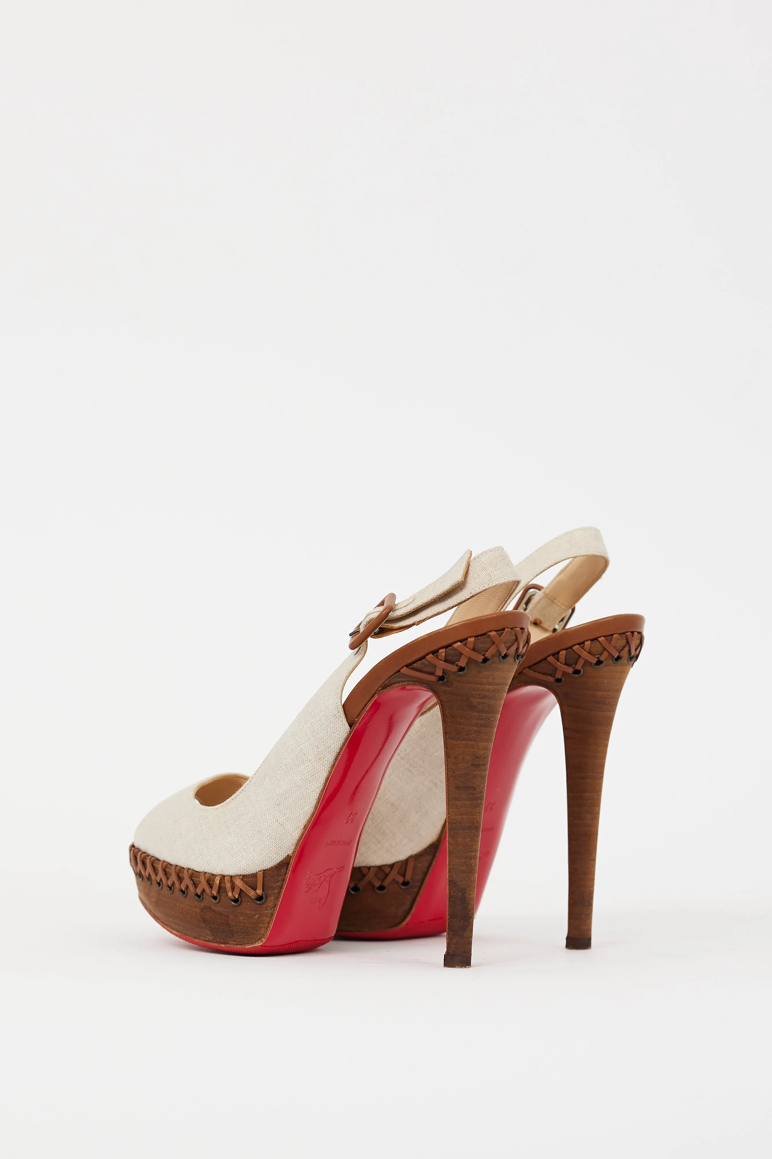 Beige Lady Indiana Cross Stitch Sandal