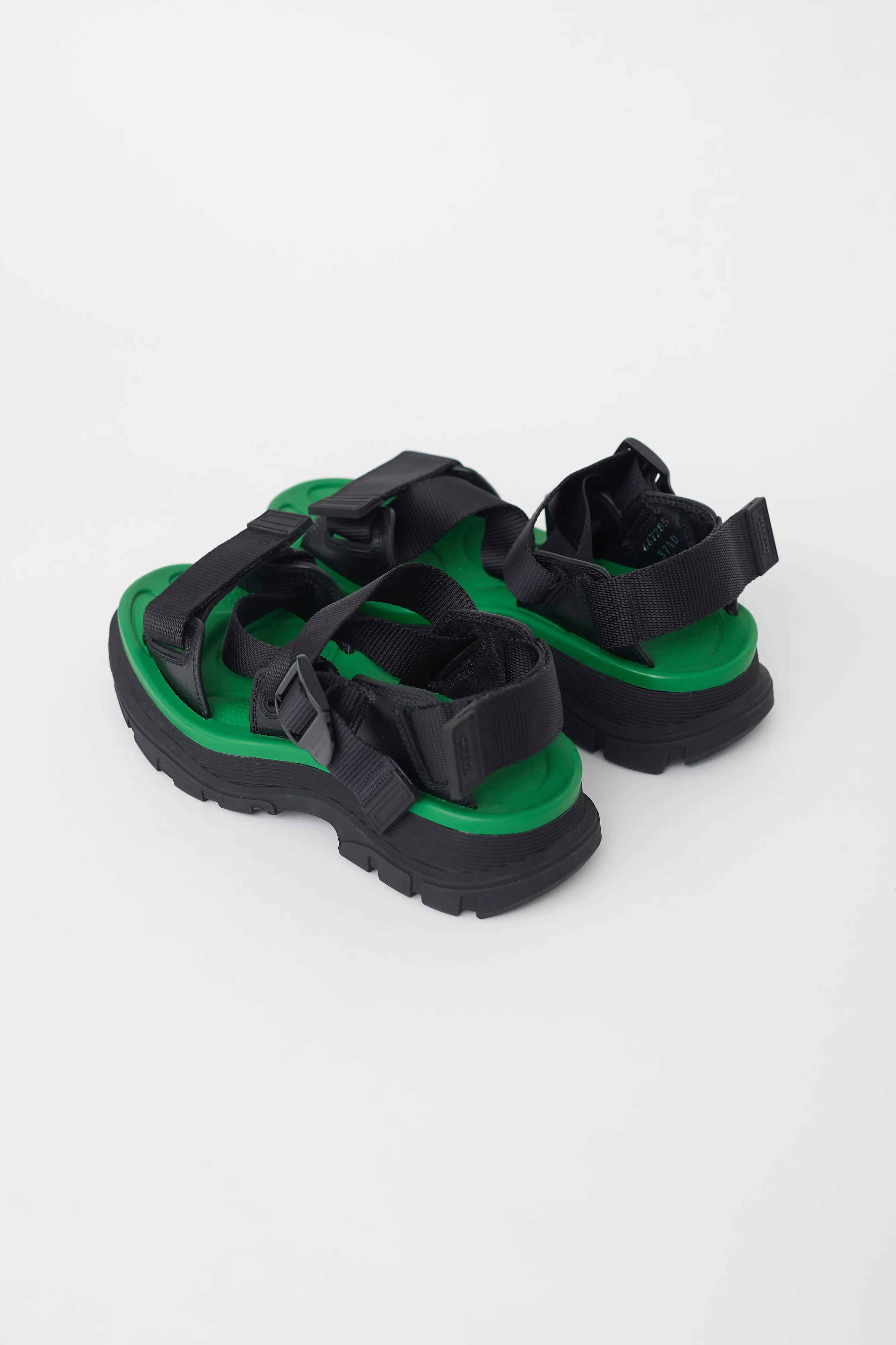 Black & Green Tread Platform Sandal