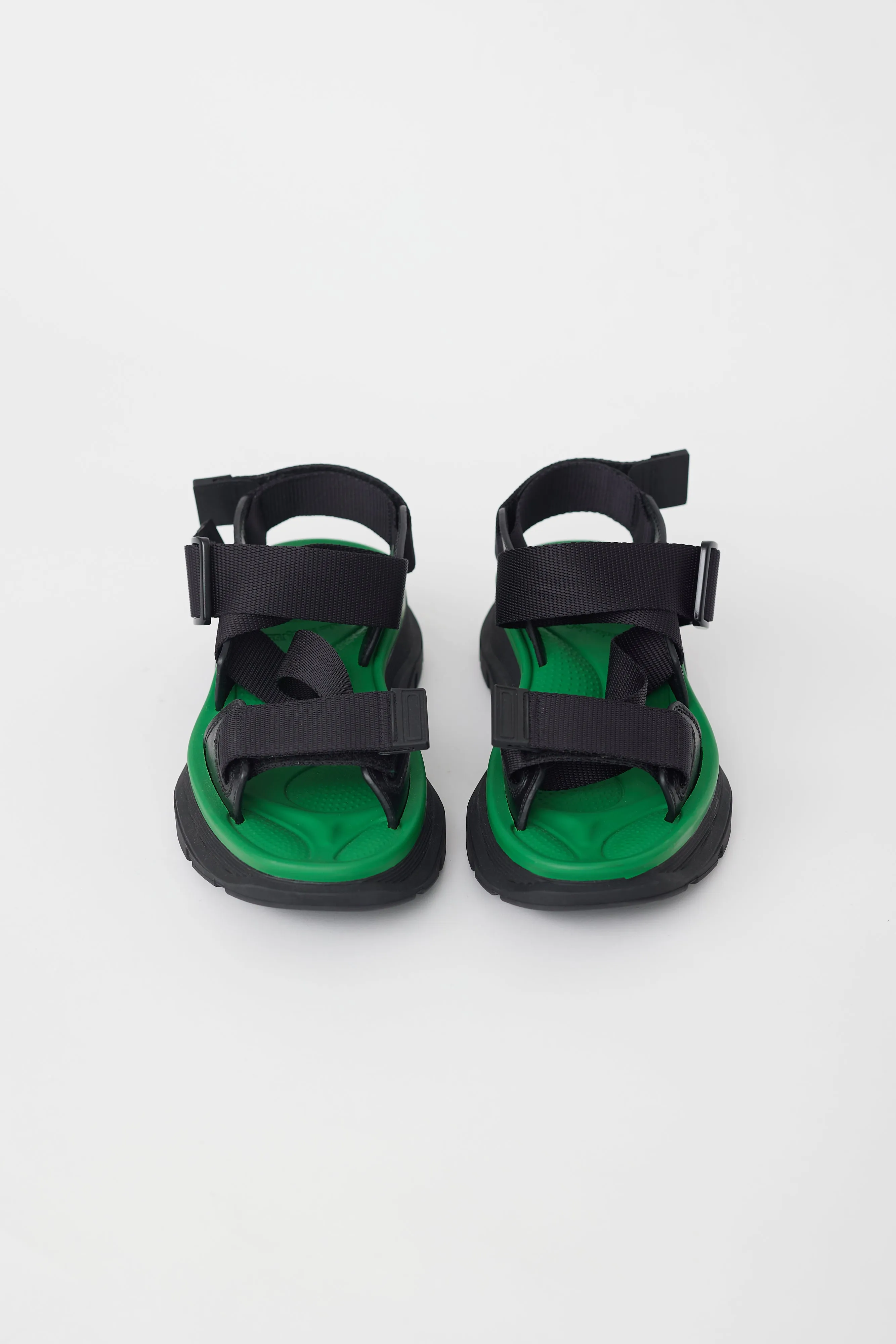 Black & Green Tread Platform Sandal