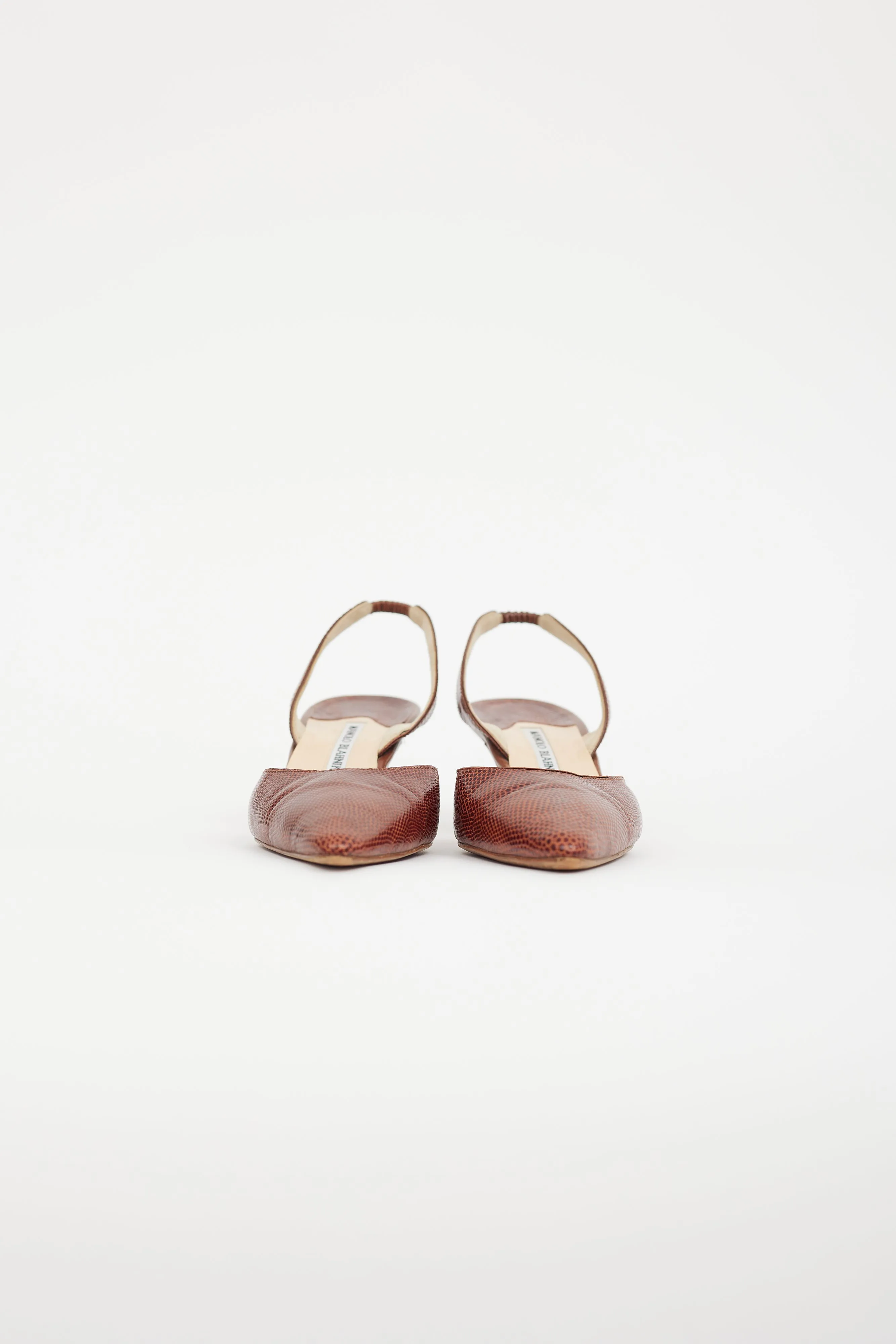 Brown Carolyne Embossed Slingback Pump