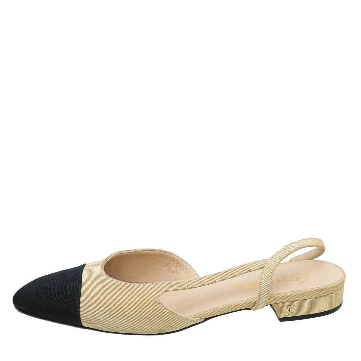 Chanel Bicolor CC Cap Toe Slingback Pump 40