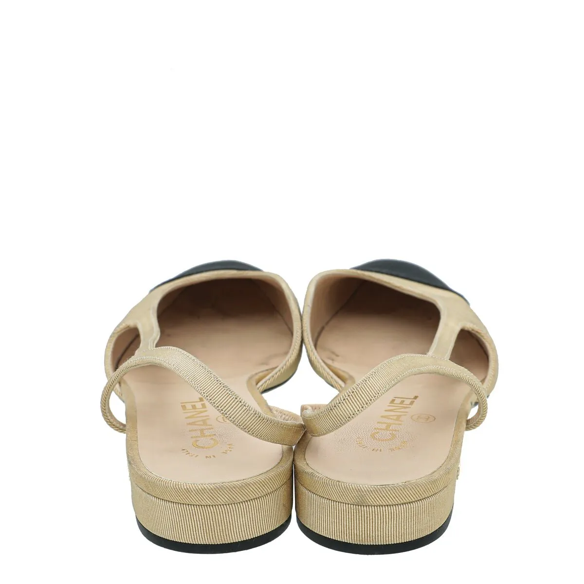 Chanel Bicolor CC Cap Toe Slingback Pump 40