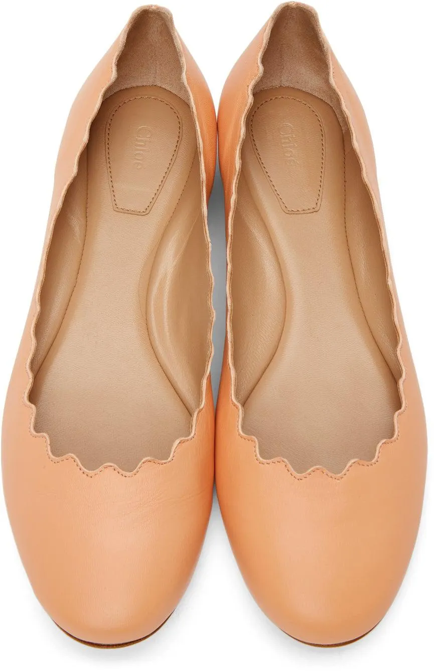 ChloÃ© Orange Lauren Ballerina Flats
