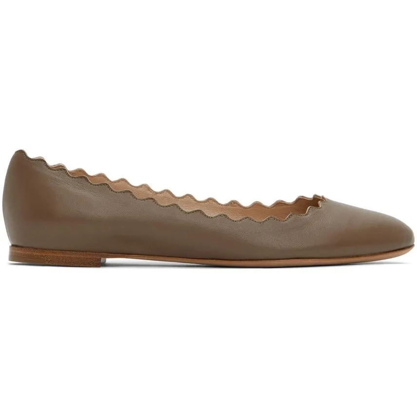 ChloÃ© Taupe Lauren Ballerina Flats