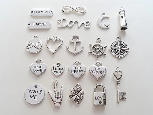 Custom Penny Keychain With Heart Around Year & I Love You Charm Personalized Anniversary, Husband Wife Key Chain, Boyfriend Girlfriend, Customized Couples Keychain