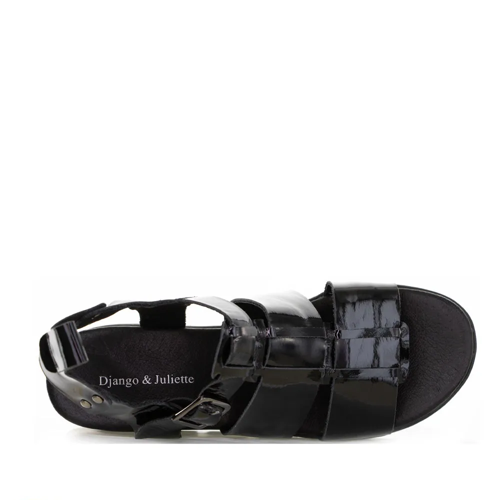 DJANGO & JULIETTE RELIE BLACK PAT NATURAL