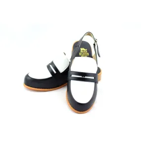 Michelle black masculine penny ball flats