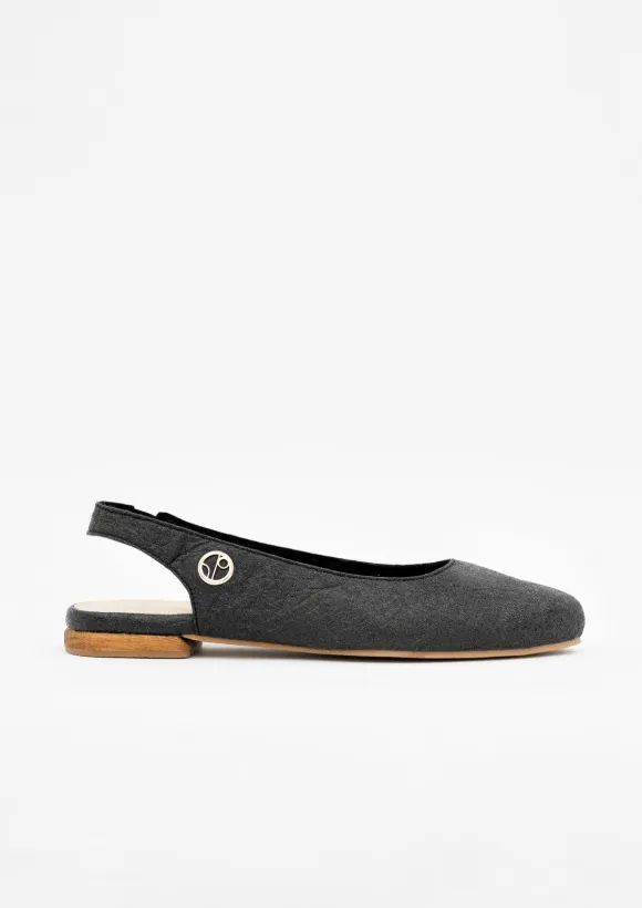 Sling Back Shoes in Charcoal