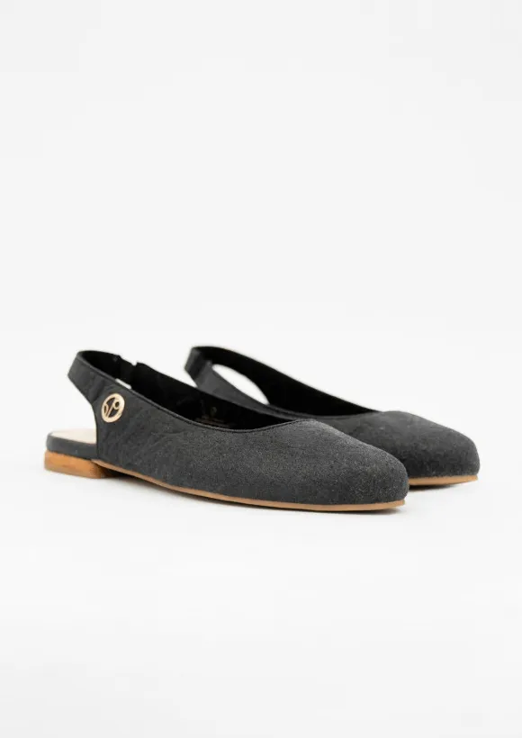 Sling Back Shoes in Charcoal