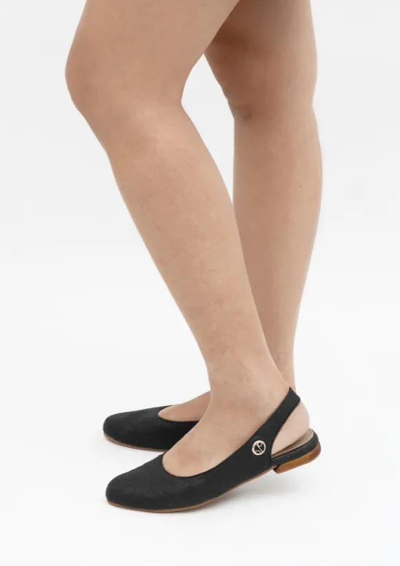 Sling Back Shoes in Charcoal